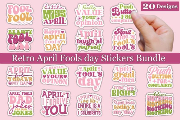 Download Retro April Fools Day Stickers SVG Bundl - Fools Collection